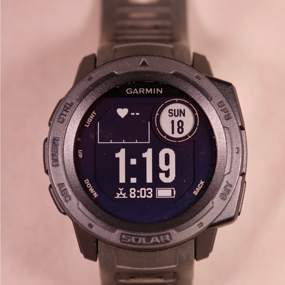 Garmin Black Instinct Solar Smartwatch - Picture 2 of 5